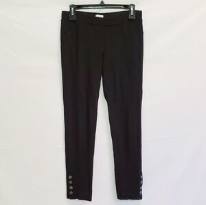 Cache Black Leggings w/ Button Accents